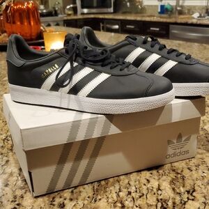 adidas Gazelle Black and White Athletic Shoes